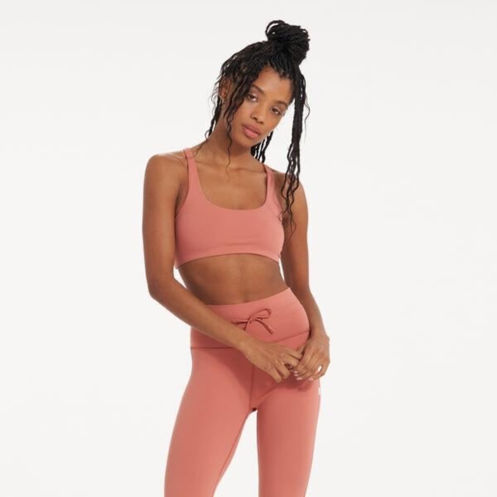 Vuori Women's Rose Pink Leggings and Bralette Set